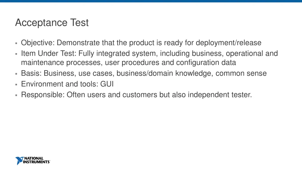 acceptance test