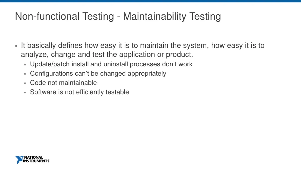 non functional testing maintainability testing