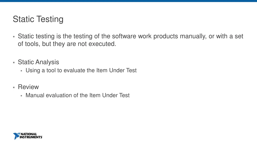 static testing