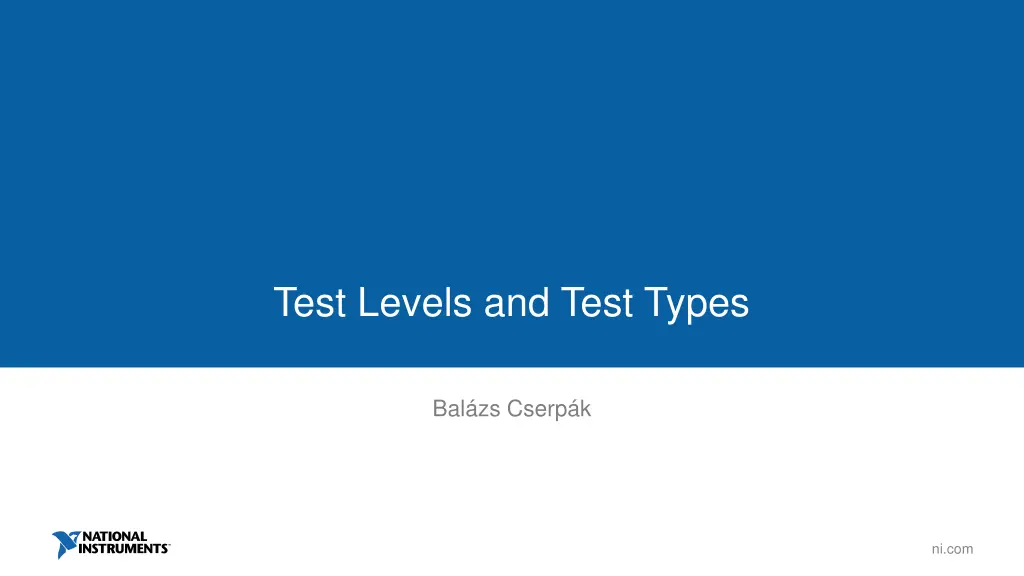 test levels and test types