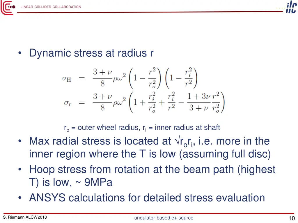 dynamic stress at radius r