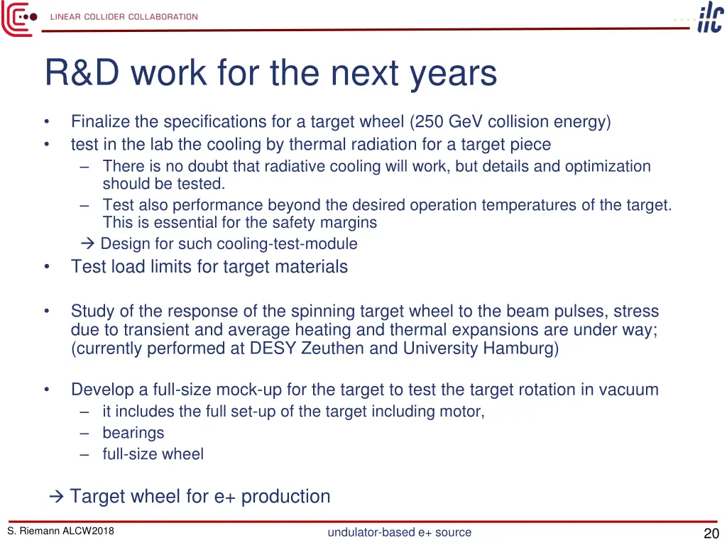 r d work for the next years