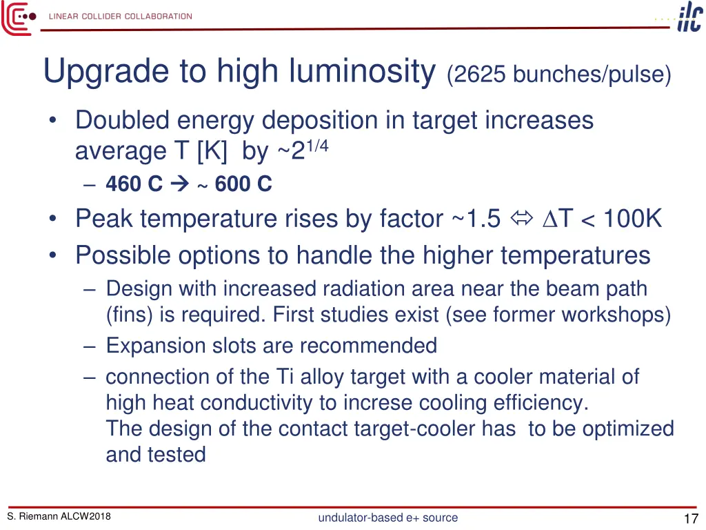 upgrade to high luminosity 2625 bunches pulse