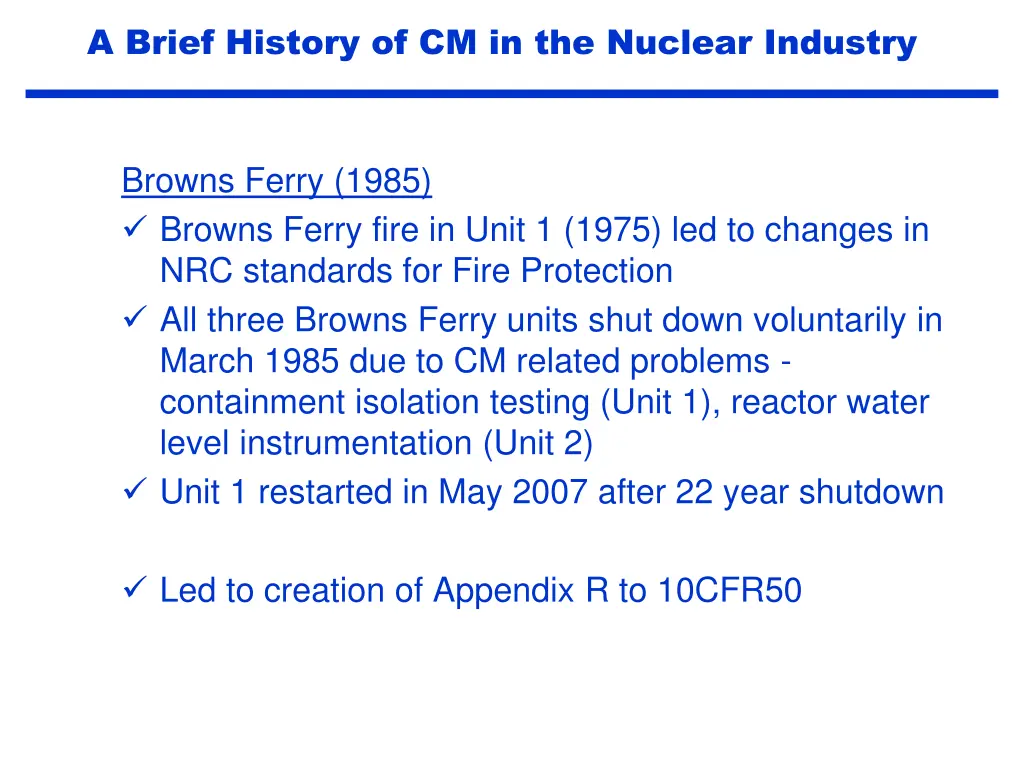 a brief history of cm in the nuclear industry 6