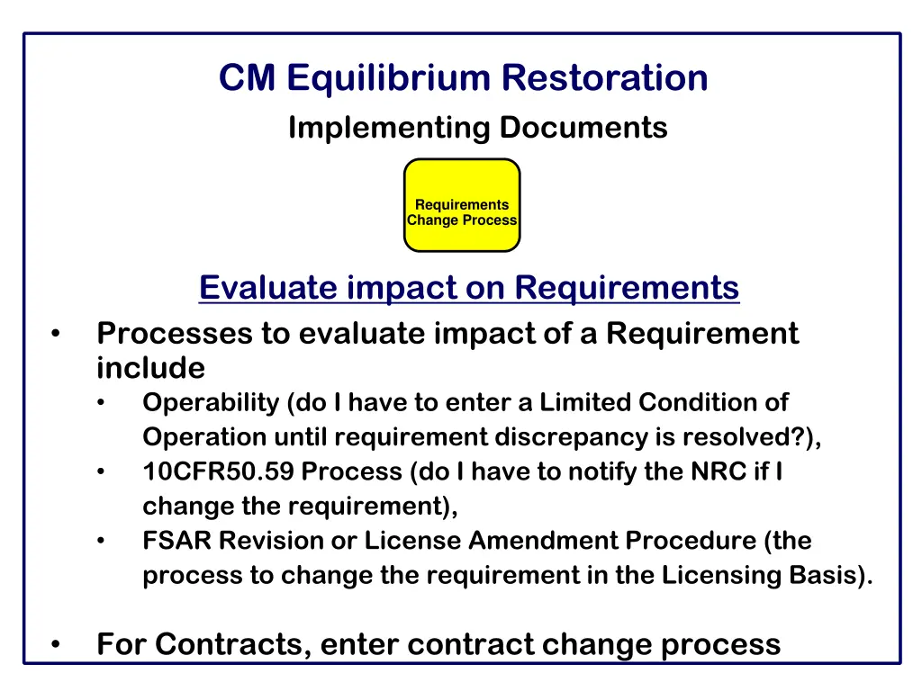 cm equilibrium restoration implementing documents 1