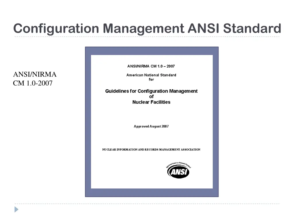configuration management ansi standard