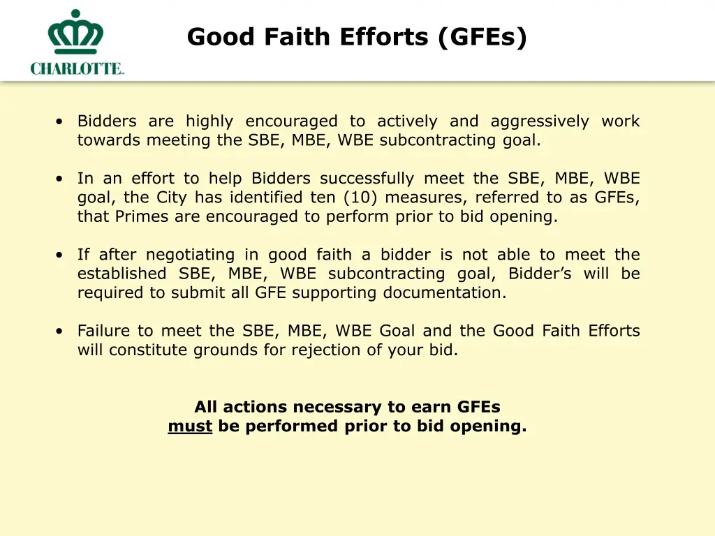 good faith efforts gfes 1