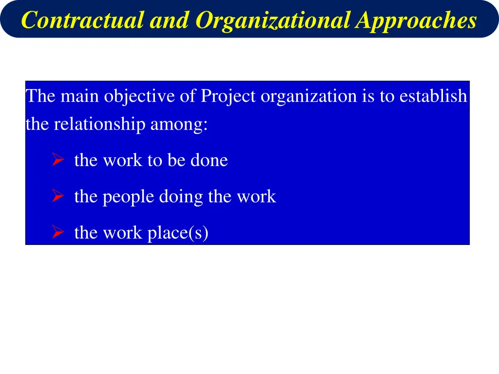 contractual and organizational approaches