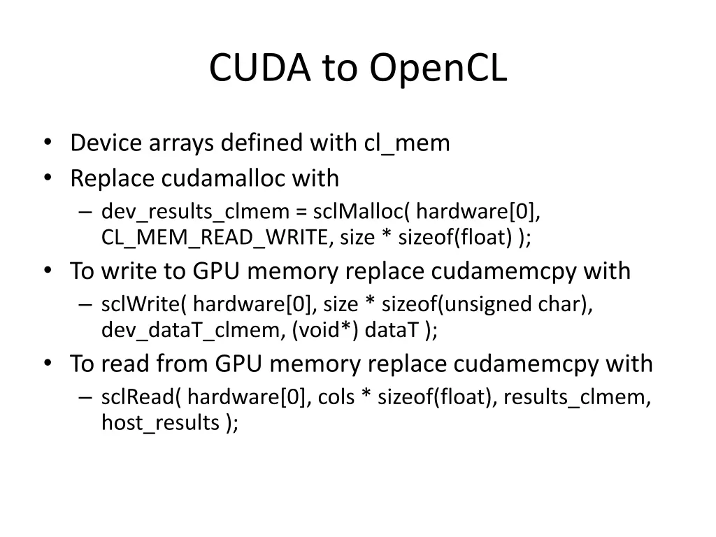 cuda to opencl