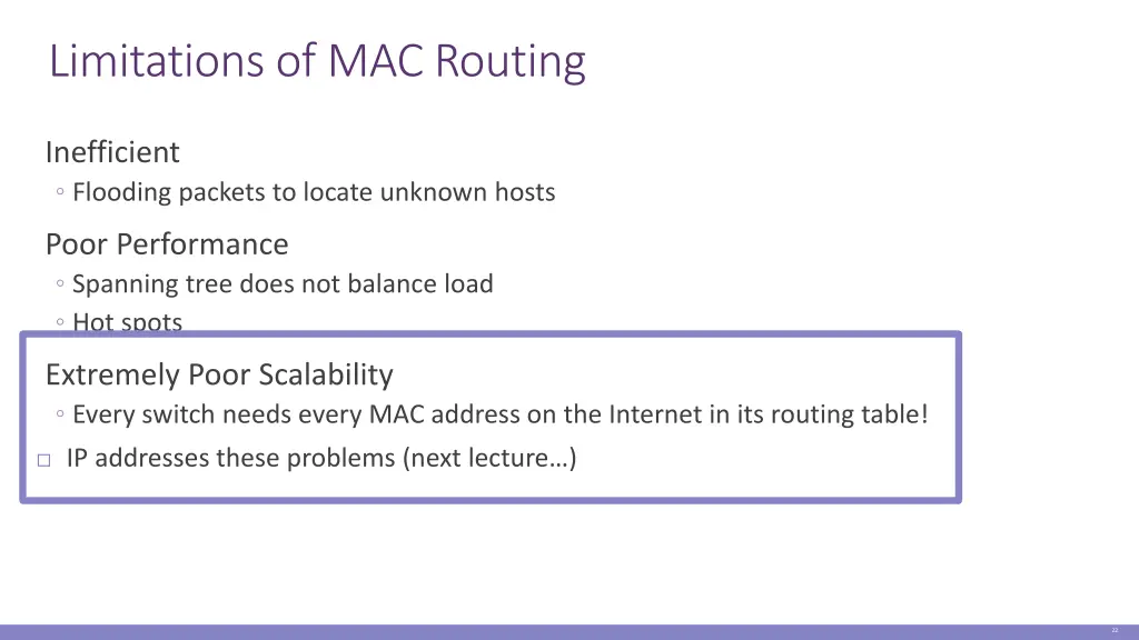 limitations of mac routing