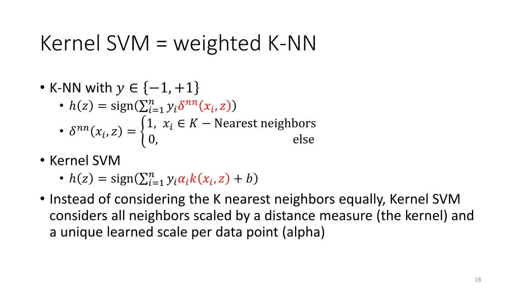 kernel svm weighted k nn