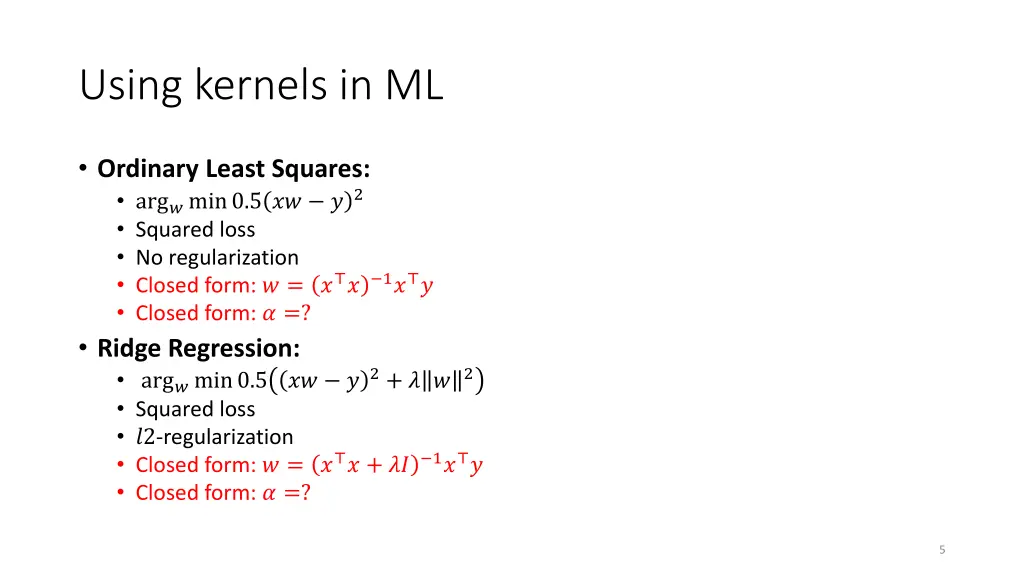 using kernels in ml 1