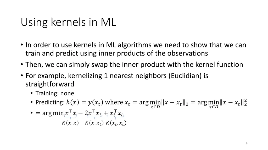 using kernels in ml