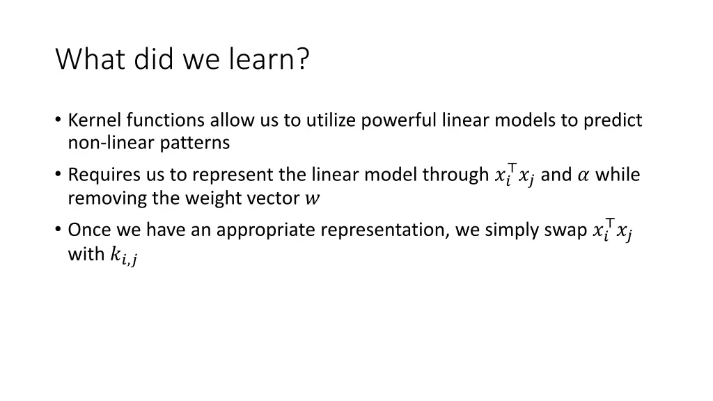 what did we learn