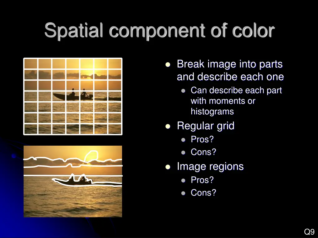 spatial component of color
