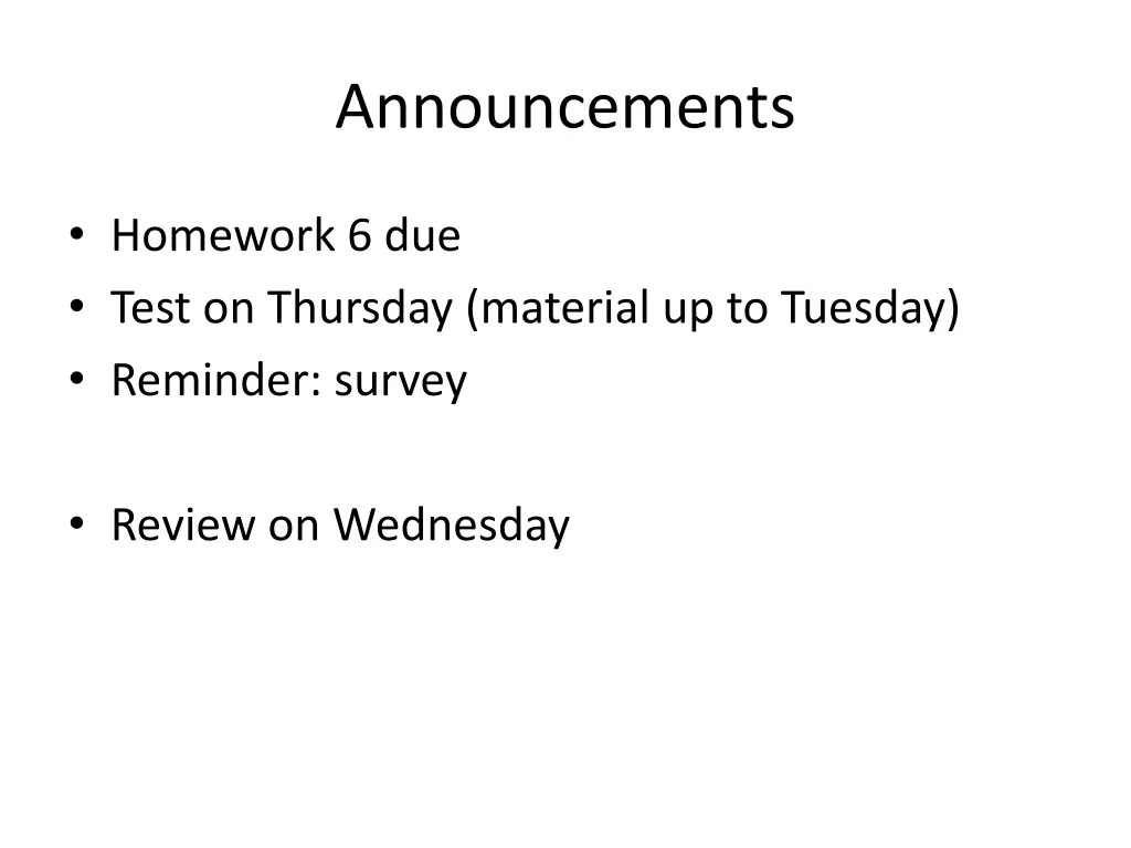 announcements