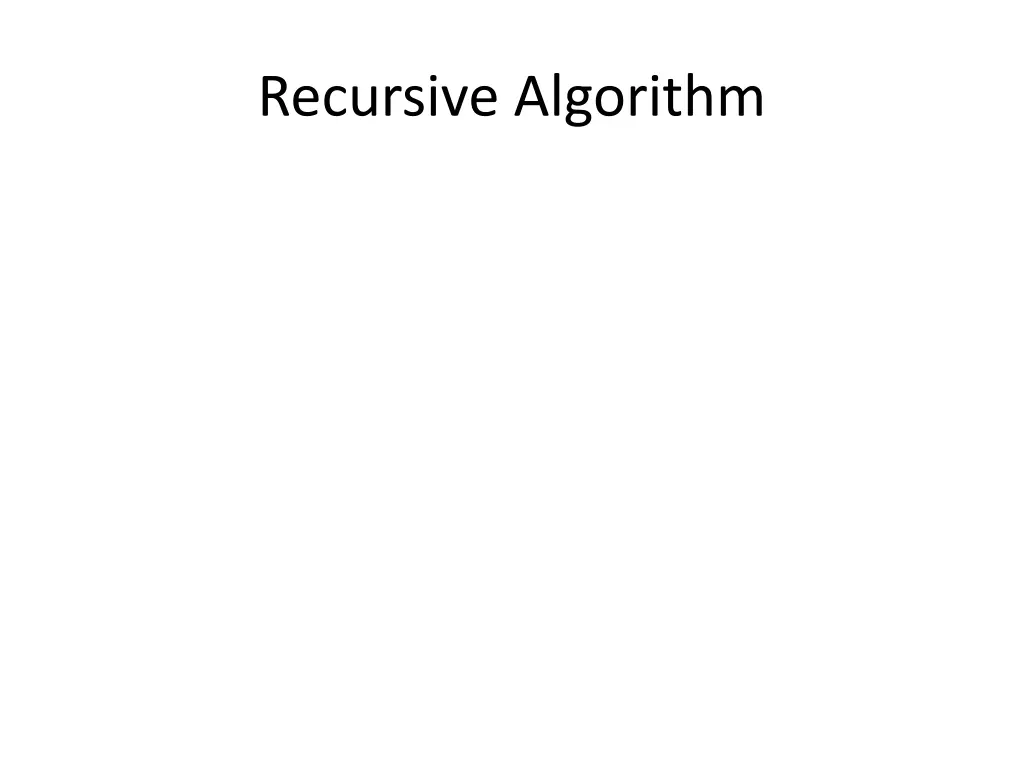 recursive algorithm