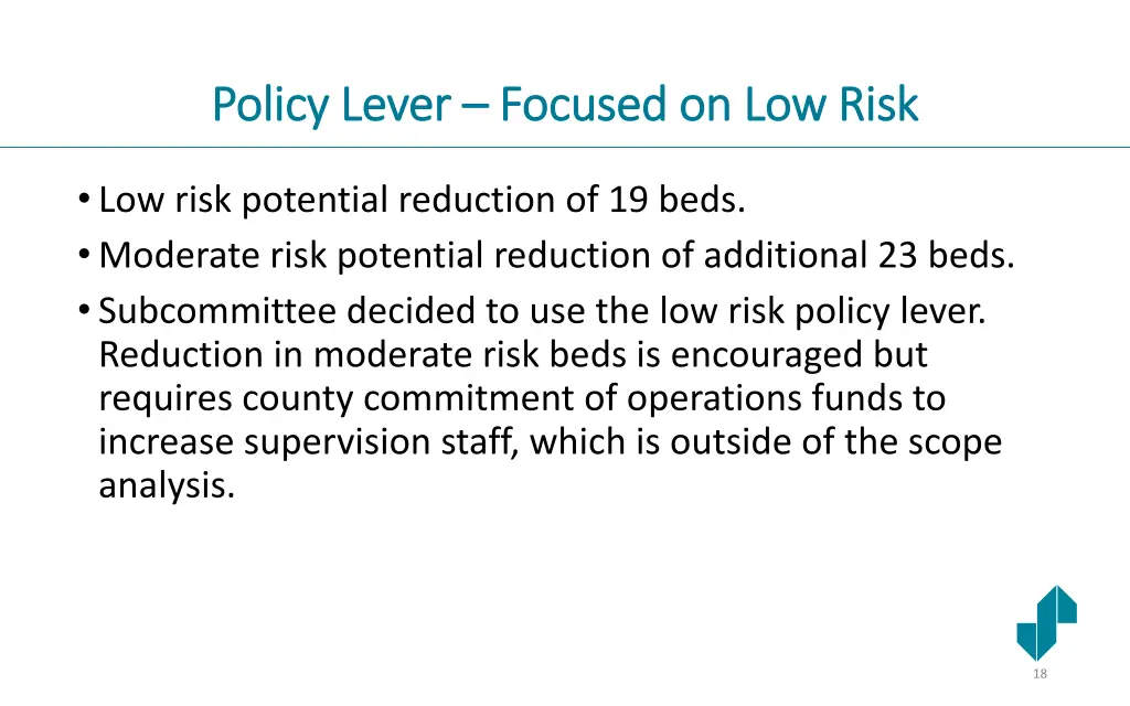policy lever policy lever focused on low risk