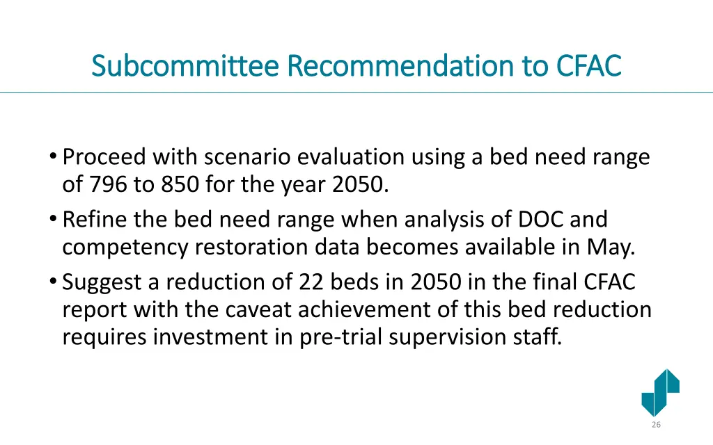 subcommittee recommendation to cfac subcommittee