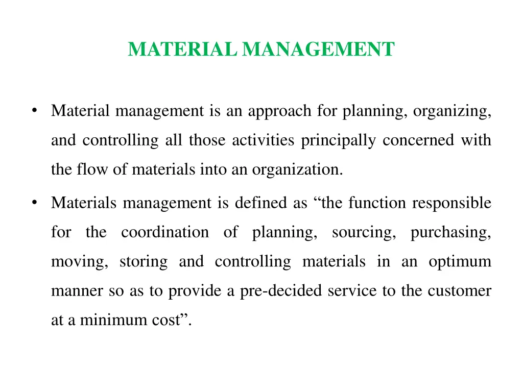 material management