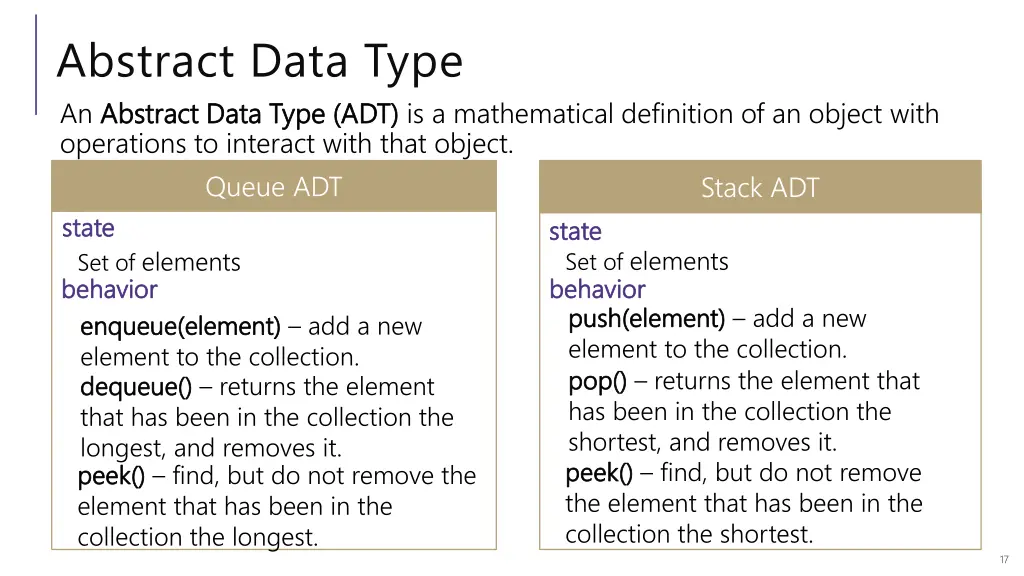 abstract data type an abstract data type