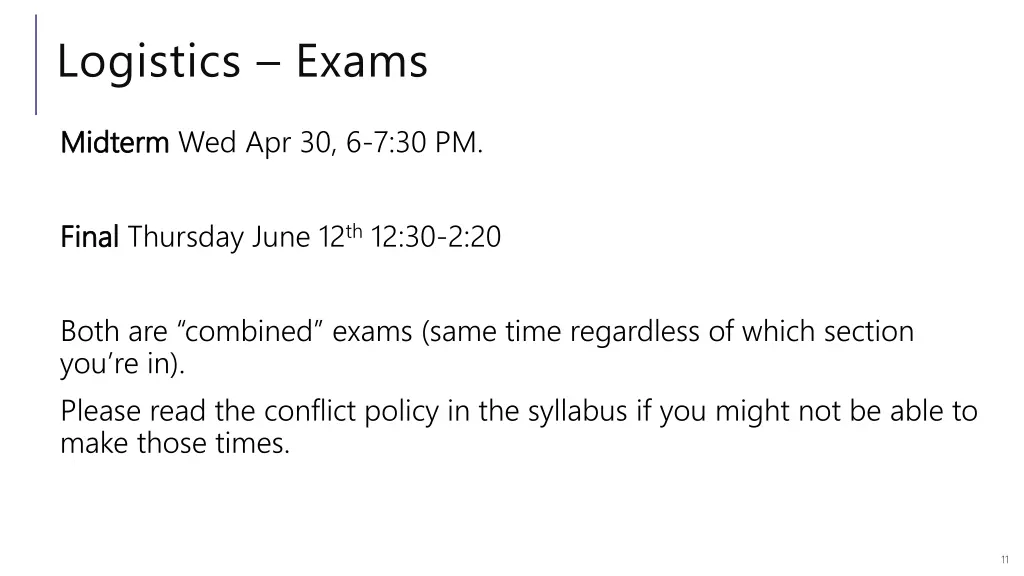 logistics exams