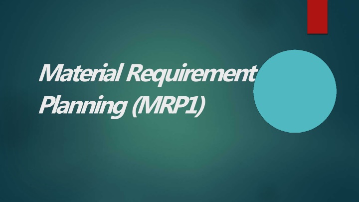 material requirement planning mrp1