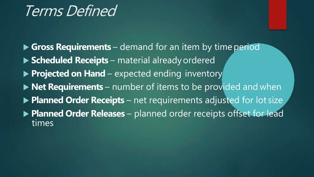 terms defined 1