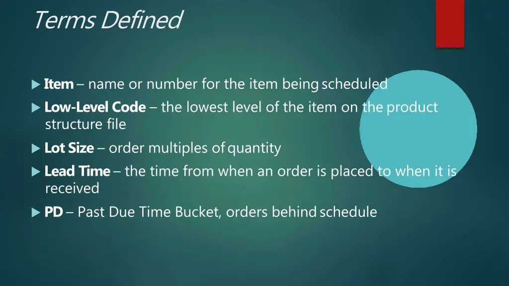 terms defined