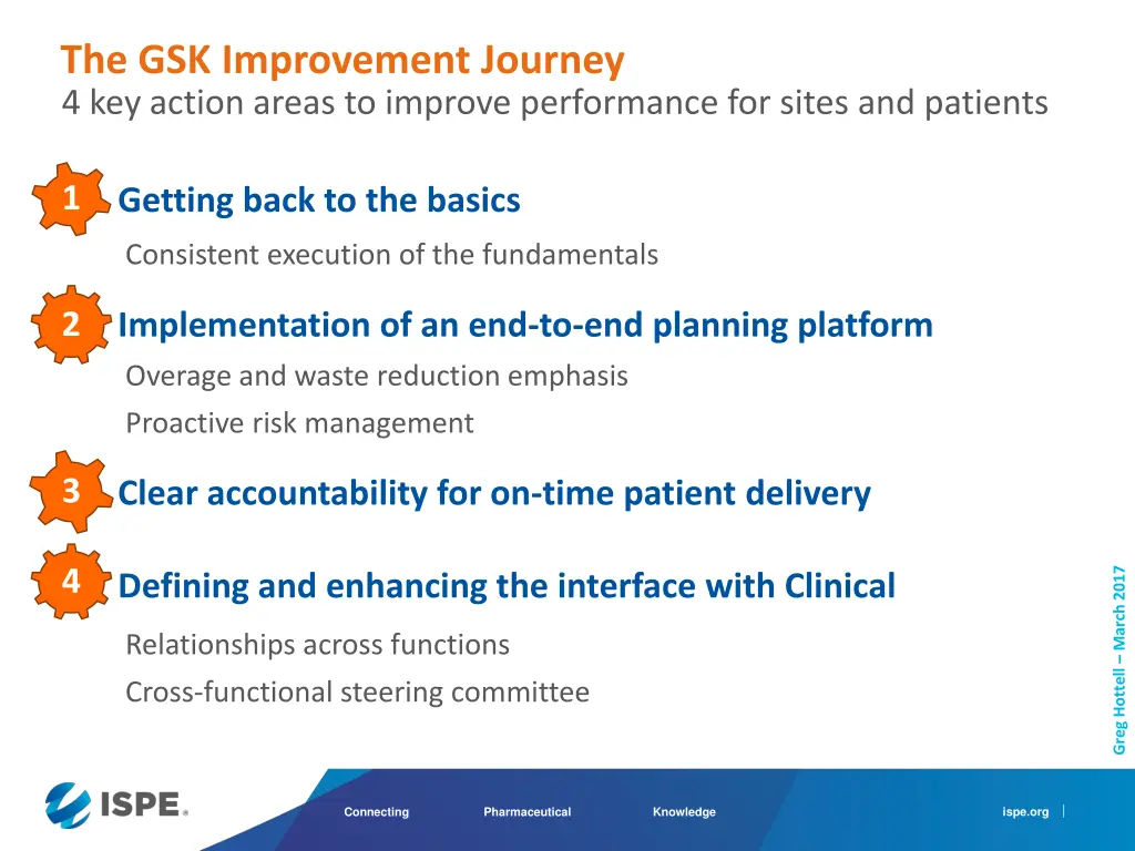 the gsk improvement journey 4 key action areas