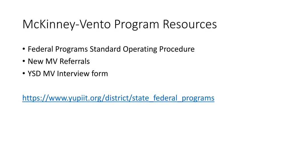 mckinney vento program resources