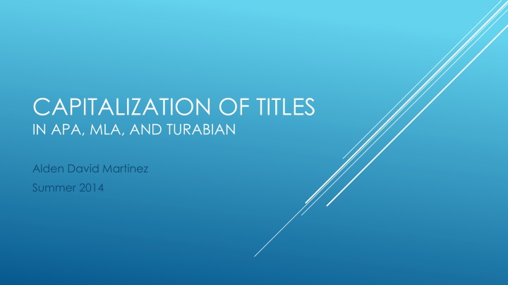 capitalization of titles in apa mla and turabian