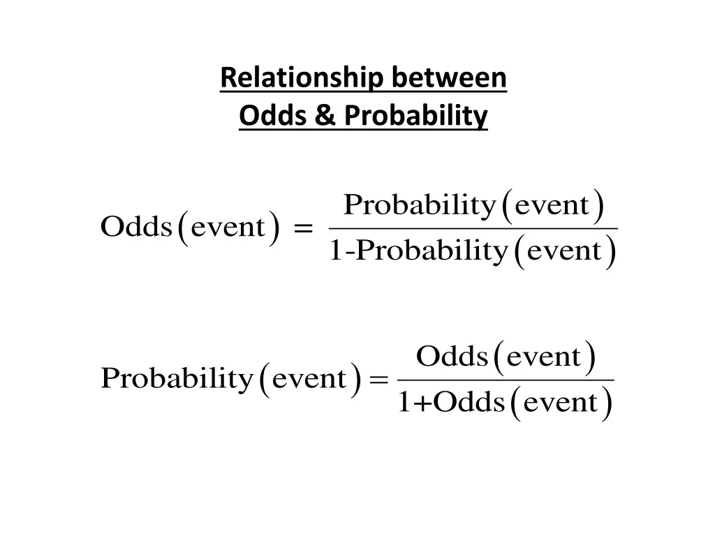 relationship between odds probability