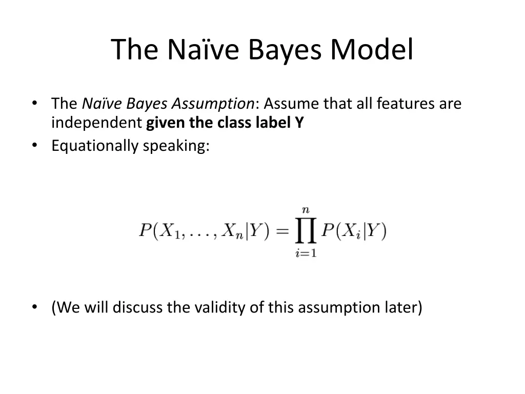 the na ve bayes model