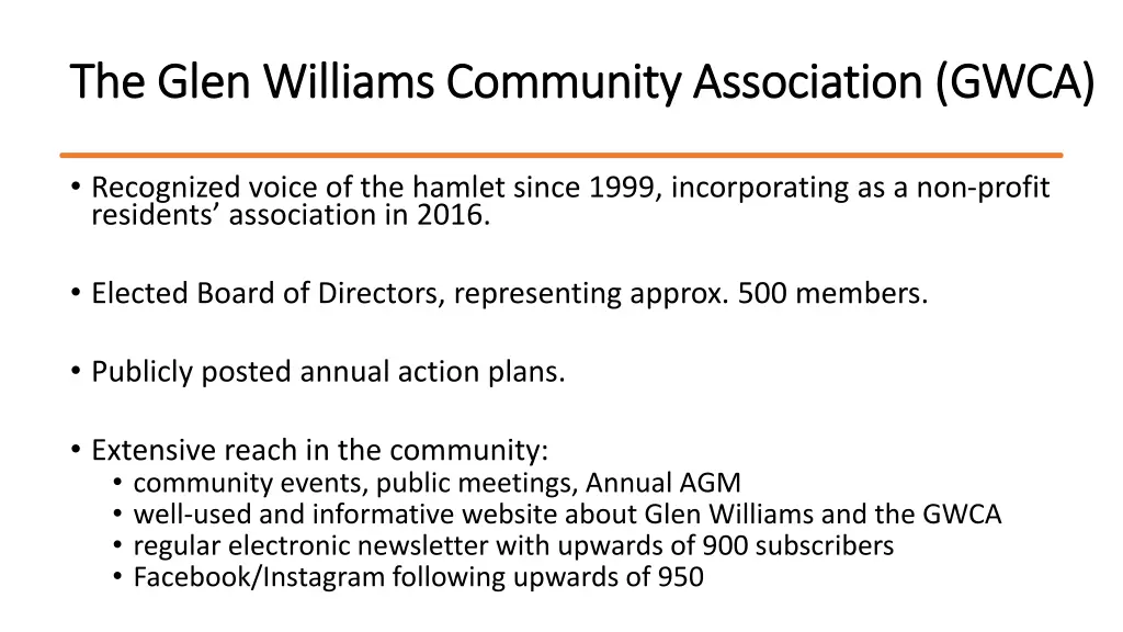 the glen williams community association gwca