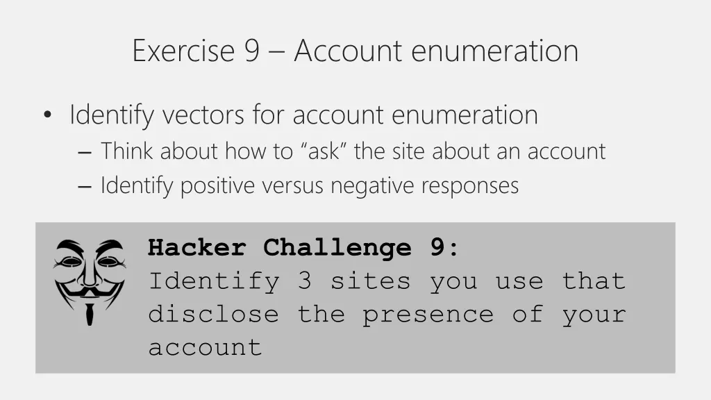 exercise 9 account enumeration