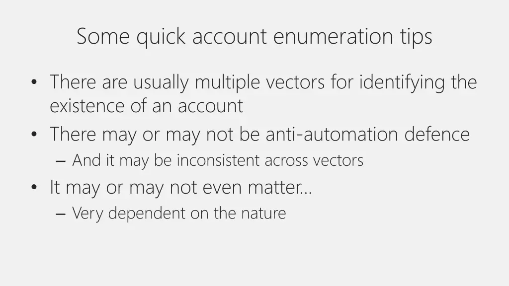 some quick account enumeration tips