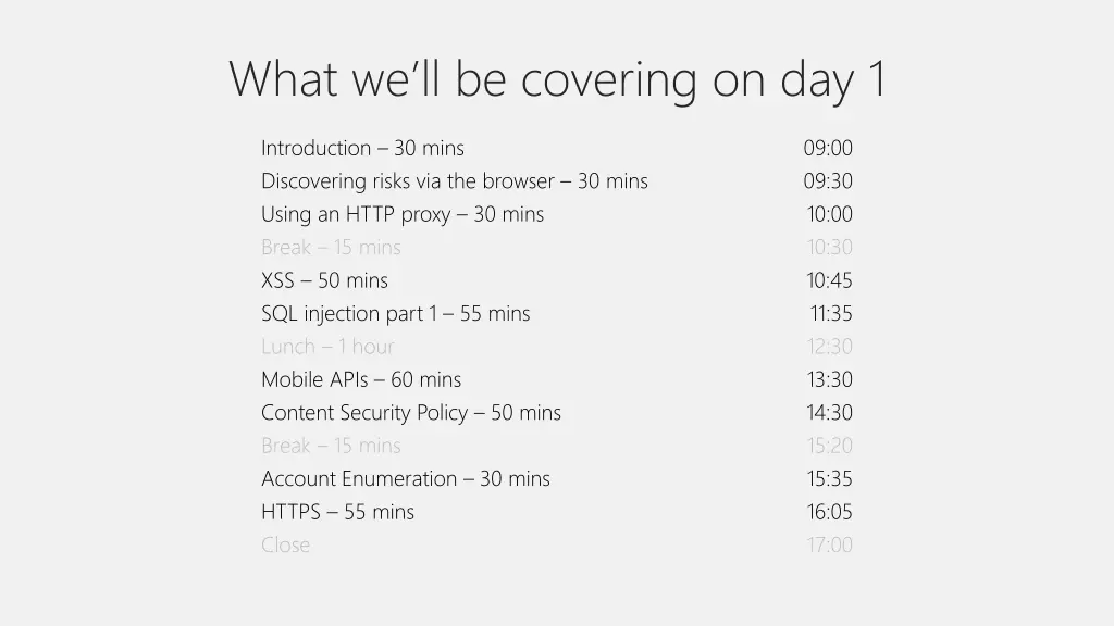 what we ll be covering on day 1