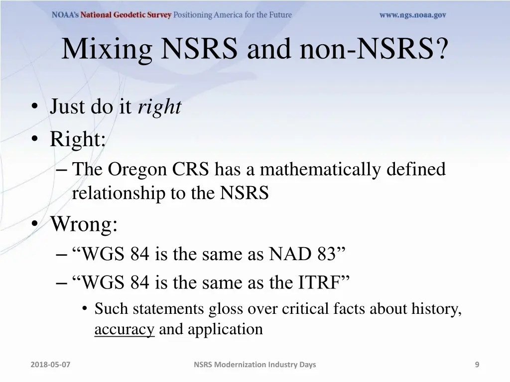 mixing nsrs and non nsrs