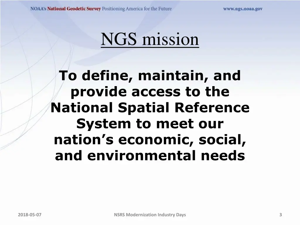 ngs mission