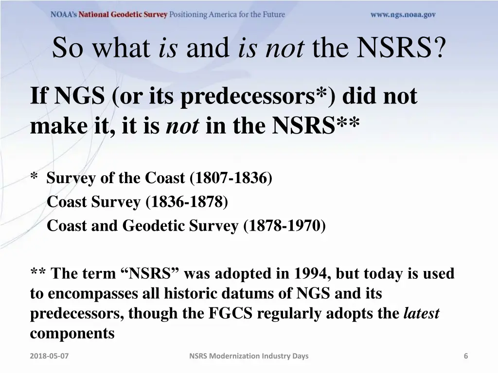 so what is and is not the nsrs