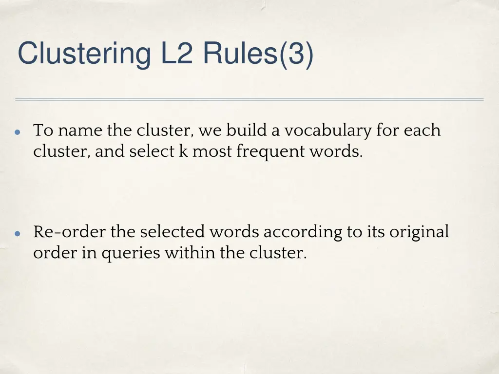 clustering l2 rules 3
