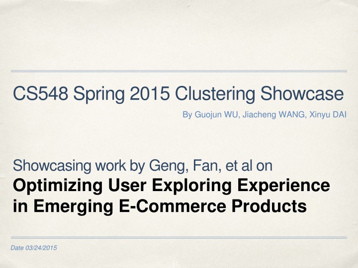 cs548 spring 2015 clustering showcase