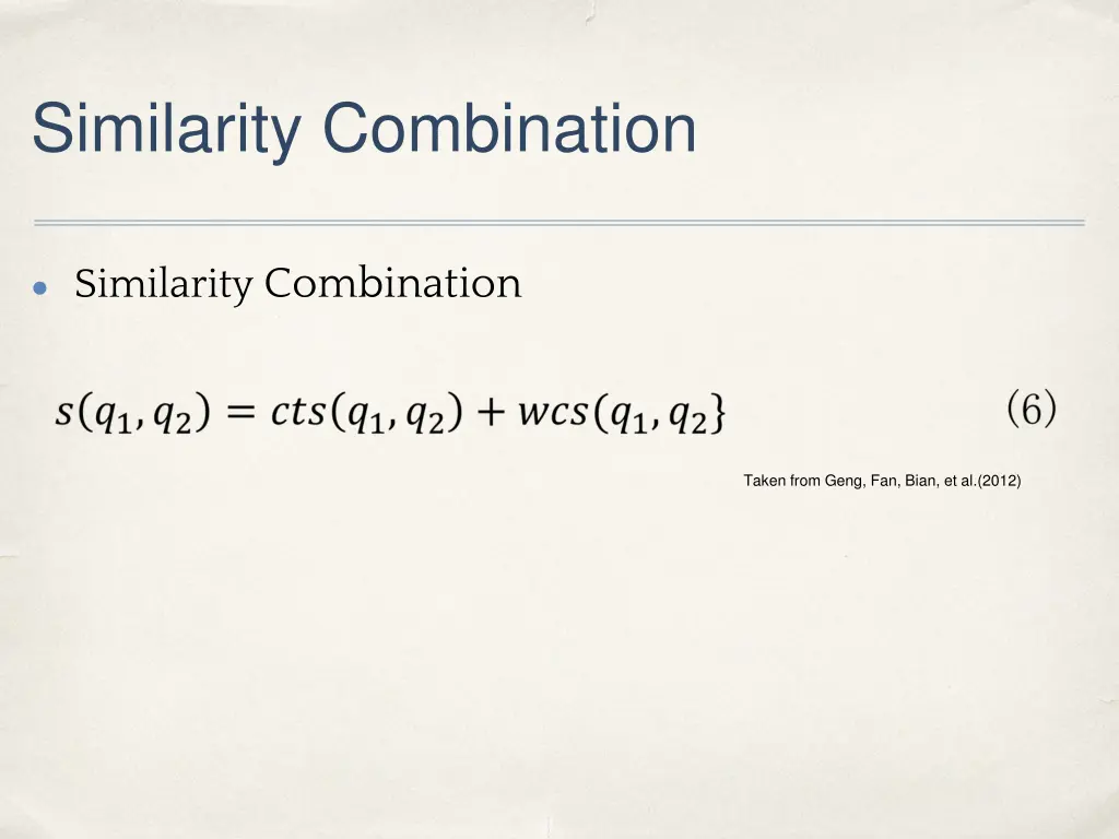 similarity combination