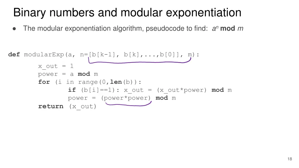 binary numbers and modular exponentiation 10