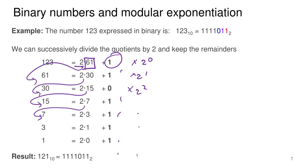 binary numbers and modular exponentiation 2
