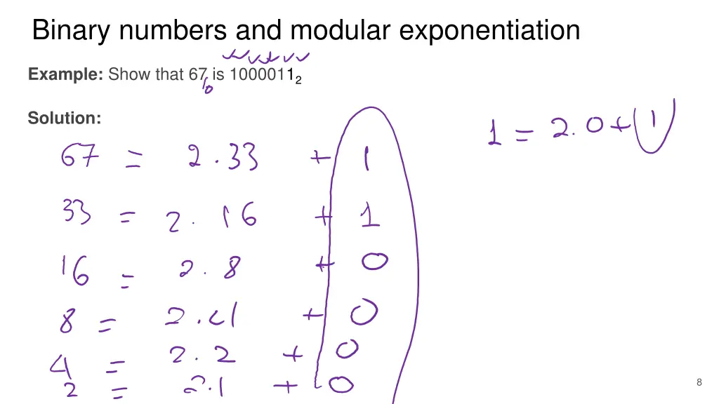 binary numbers and modular exponentiation 3