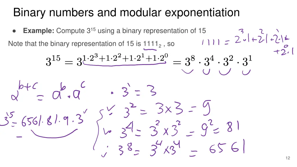 binary numbers and modular exponentiation 6