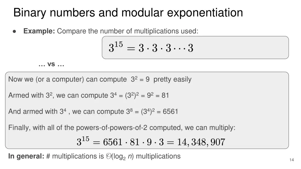binary numbers and modular exponentiation 8