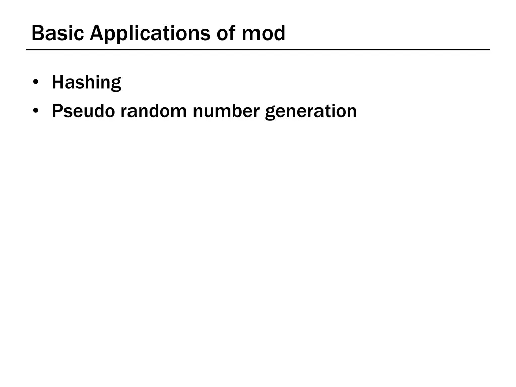 basic applications of mod
